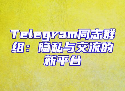 Telegram同志群组：隐私与交流的新平台