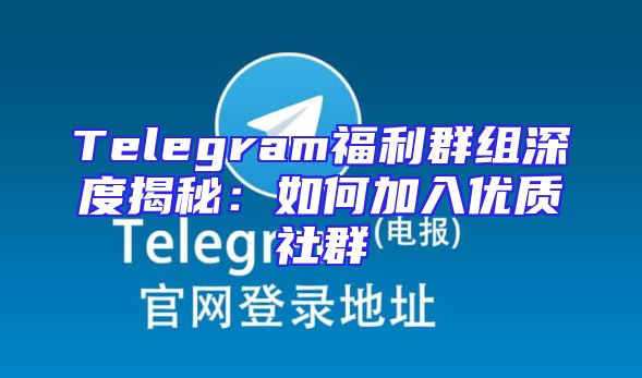 Telegram福利群组深度揭秘：如何加入优质社群