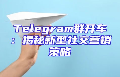 Telegram群开车：揭秘新型社交营销策略