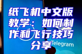 纸飞机中文版教学：如何制作和飞行技巧分享
