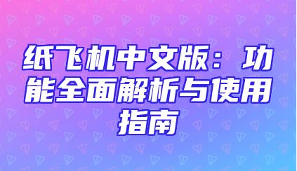 纸飞机中文版：功能全面解析与使用指南