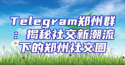 Telegram郑州群：揭秘社交新潮流下的郑州社交圈