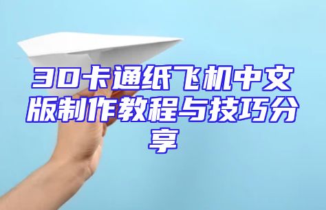 3D卡通纸飞机中文版制作教程与技巧分享