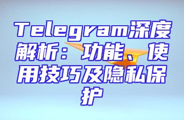 Telegram深度解析：功能、使用技巧及隐私保护