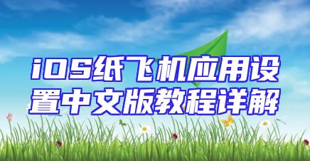 iOS纸飞机应用设置中文版教程详解