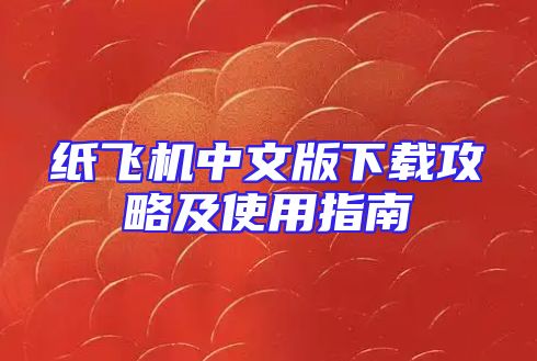 纸飞机中文版下载攻略及使用指南