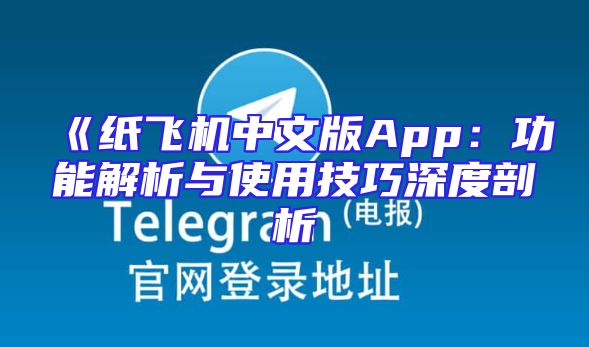 《纸飞机中文版App：功能解析与使用技巧深度剖析