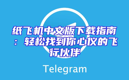 纸飞机中文版下载指南：轻松找到你心仪的飞行伙伴