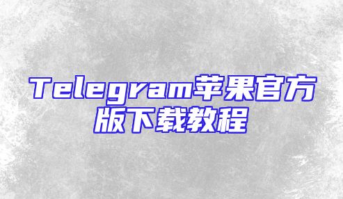 Telegram苹果官方版下载教程