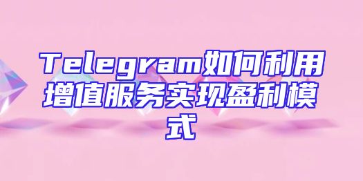 Telegram如何利用增值服务实现盈利模式