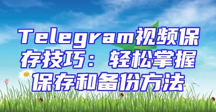 Telegram视频保存技巧：轻松掌握保存和备份方法