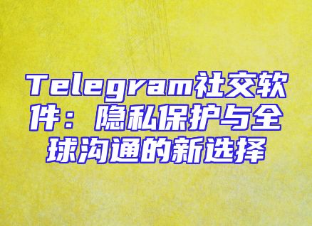 Telegram社交软件：隐私保护与全球沟通的新选择