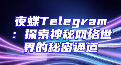 夜蝶Telegram：探索神秘网络世界的秘密通道
