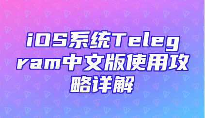 iOS系统Telegram中文版使用攻略详解