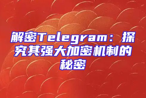 解密Telegram：探究其强大加密机制的秘密