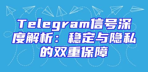 Telegram信号深度解析：稳定与隐私的双重保障