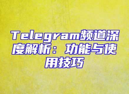 Telegram频道深度解析：功能与使用技巧