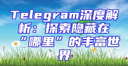 Telegram深度解析：探索隐藏在“哪里”的丰富世界