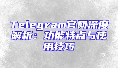 Telegram官网深度解析：功能特点与使用技巧