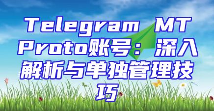 Telegram MTProto账号：深入解析与单独管理技巧