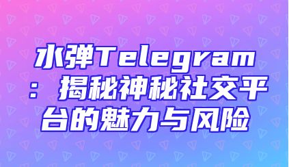 水弹Telegram：揭秘神秘社交平台的魅力与风险