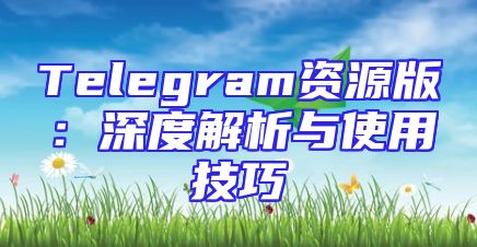Telegram资源版：深度解析与使用技巧