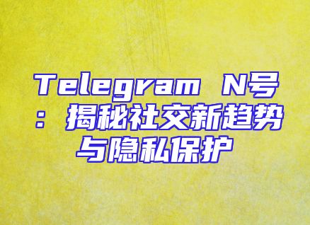 Telegram N号：揭秘社交新趋势与隐私保护