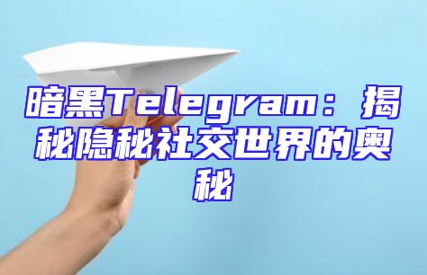 暗黑Telegram：揭秘隐秘社交世界的奥秘