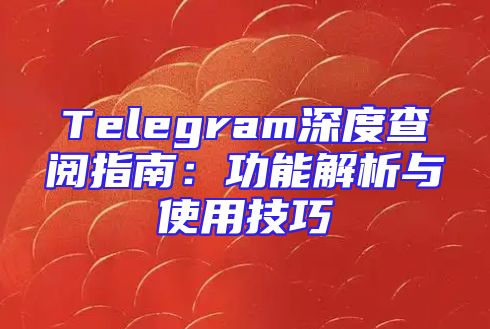 Telegram深度查阅指南：功能解析与使用技巧