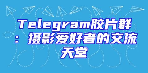Telegram胶片群：摄影爱好者的交流天堂