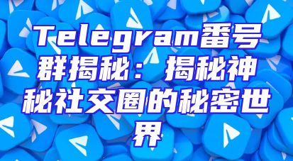 Telegram番号群揭秘：揭秘神秘社交圈的秘密世界