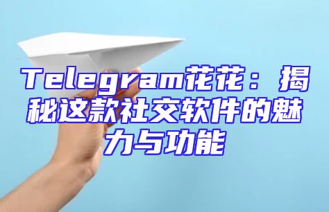 Telegram花花：揭秘这款社交软件的魅力与功能