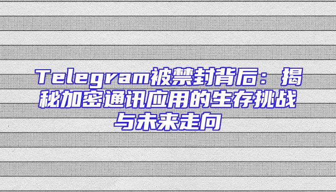 Telegram被禁封背后：揭秘加密通讯应用的生存挑战与未来走向