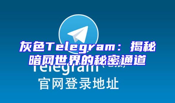 灰色Telegram：揭秘暗网世界的秘密通道