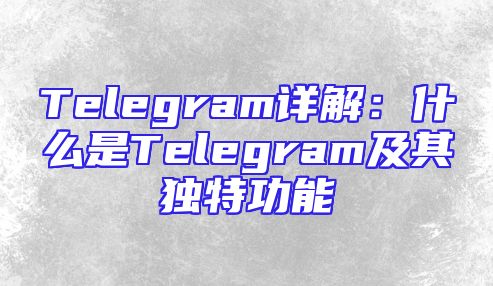 Telegram详解：什么是Telegram及其独特功能