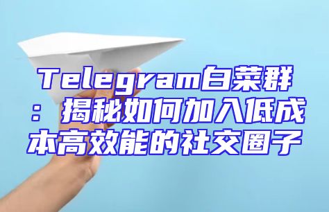 Telegram白菜群：揭秘如何加入低成本高效能的社交圈子