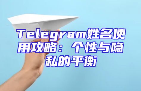 Telegram姓名使用攻略：个性与隐私的平衡