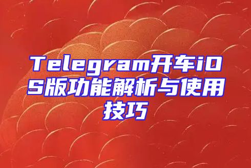 Telegram开车iOS版功能解析与使用技巧