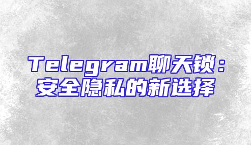 Telegram聊天锁：安全隐私的新选择