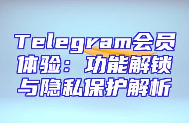 Telegram会员体验：功能解锁与隐私保护解析