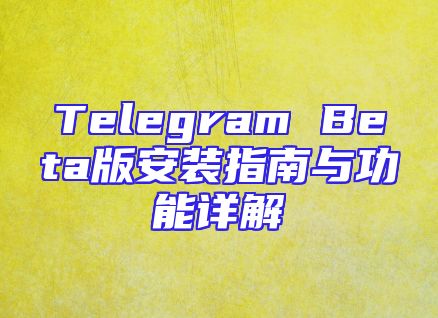 Telegram Beta版安装指南与功能详解