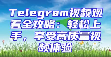 Telegram视频观看全攻略：轻松上手，享受高质量视频体验
