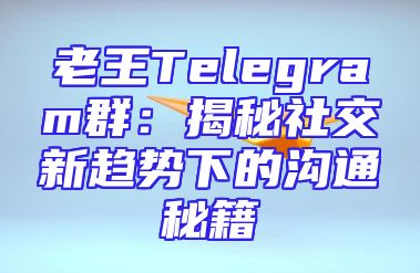 老王Telegram群：揭秘社交新趋势下的沟通秘籍