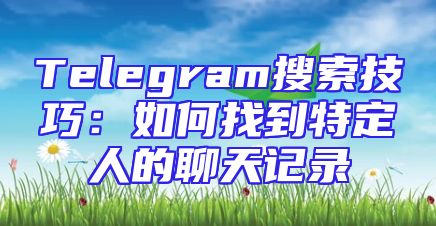 Telegram搜索技巧：如何找到特定人的聊天记录